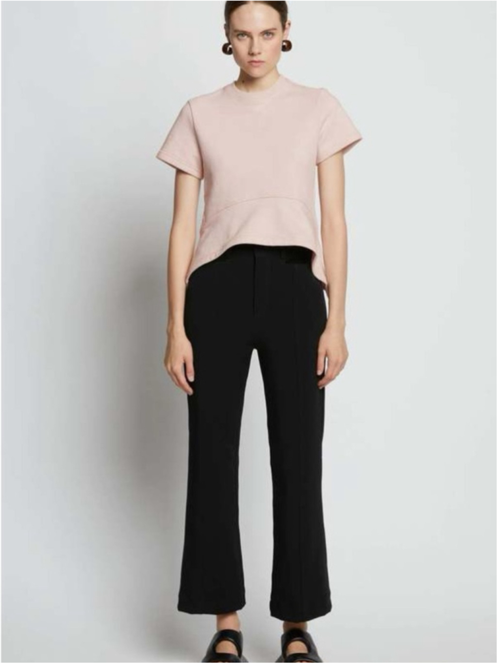 PROENZA SCHOULER White Label Asymmetric Hem Sweatshirt Top Structured Pink S